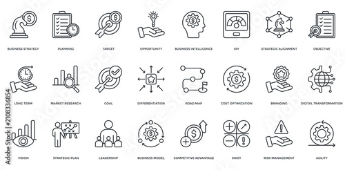 Photos Business Strategy Icon Set