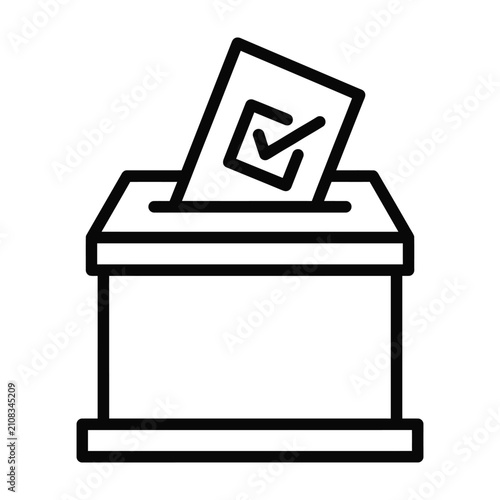Election ballot box with cast vote icon election democratic democracy government politics participation ballotbox decision isolated