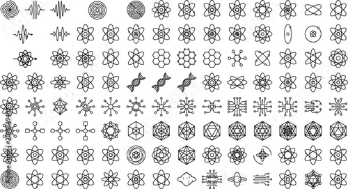 Obraz na płótnie Science and Technology Icons Set Vector
