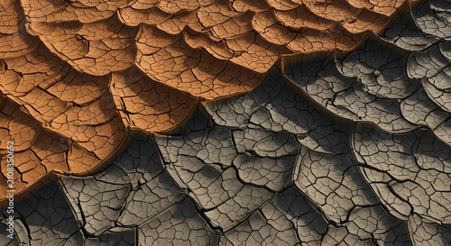 Abstract Cracked Earth Pattern Background for Environmental Conservation, Climate Change and Drought Awareness Projects