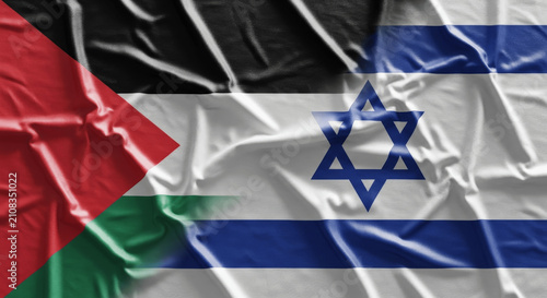 Flags of Palestine and Israel