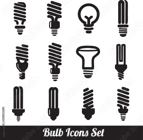 Photography Isolated led halogen lamp and light set vector
