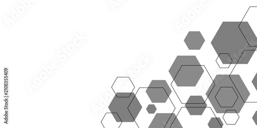 Abstract hexagonal futuristic geometric backdrop White background and embossed hexagon. Surface polygon pattern with glowing hexagon paper texture and futuristic business. Graphic concept.