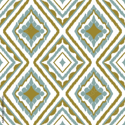Seamless Modern Ikat Diamond Pattern in Soft Earth Tone Colors