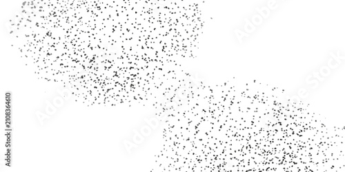 A dense flock of starlings in flight, creating a mesmerizing swirling pattern against a clean white background, illustrating the dynamic beauty of nature.