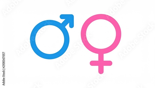 Male and Female Gender Symbols with Mars and Venus Icons Representing Relationship Identity and Love Concept Vector Illustration Design
