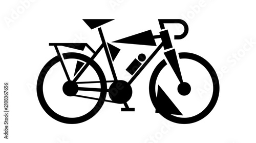 Foto Black bicycle with water bottle.