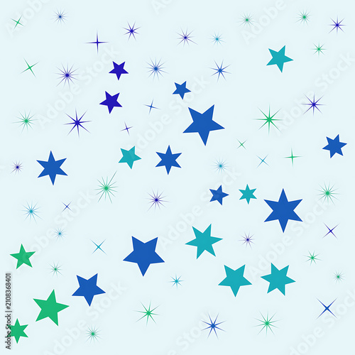 Colorful Stars and Sparkles Scattered on Transparent Background Design transparent background