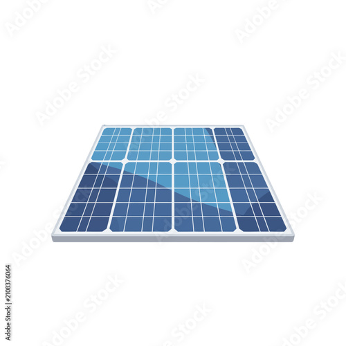 Obraz na płótnie Modern solar panel array with blue photovoltaic cells.