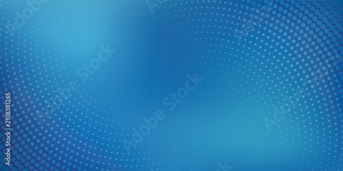 Abstract Blue Gradient Technology Background with Curved Halftone Dot Pattern eps10