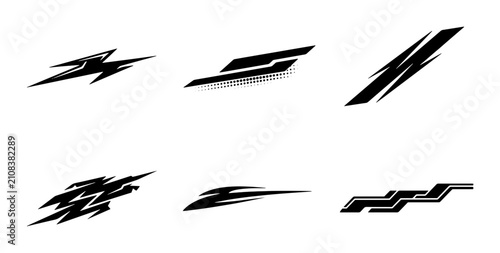 Cuadro en lienzo 70 Dynamic Racing Stripes Vector Set, Sporty Decals for Vehicles, Abstract Speed