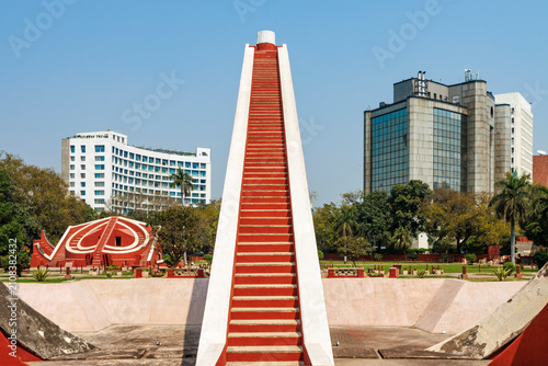 Jantar Mantar, a historic 18th-century astronomical observatory and it is the capital’s central hub for civic protests, New Delhi, India, Asia