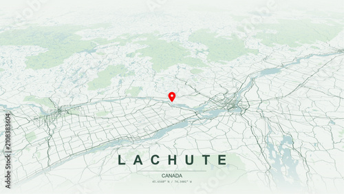 Vászonkép Modern minimalist vector map of Lachute, Quebec