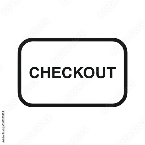 Checkout Icon Black Outline On White Background Vector Graphic