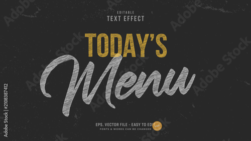 Fotografie Sketch Today's Menu Editable Text Effect