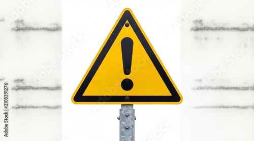 Yellow triangle warning sign with exclamation mark