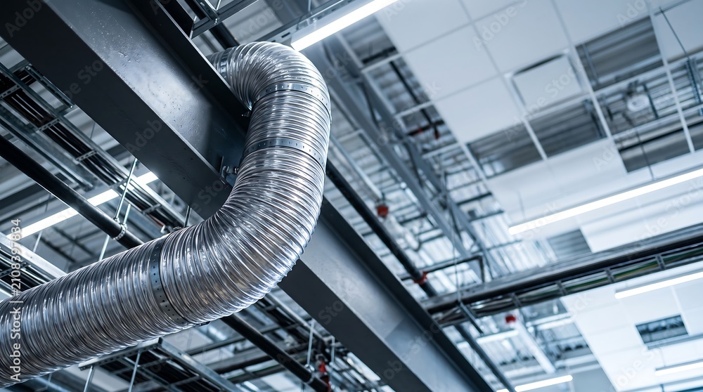 Fototapeta premium Modern Industrial HVAC Ventilation System in Ceiling