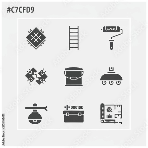 Construction tools and equipment icons 1.