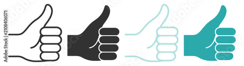 Bild auf Leinwand Set of thumb up icons in various styles