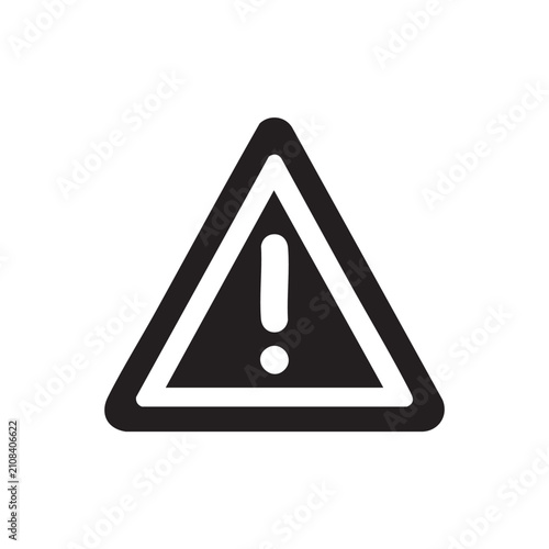 Warning triangle sign icon with exclamation mark symbol.