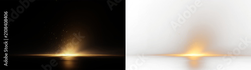 Fotografie Bright glow on a transparent background with soft light and dust particles float