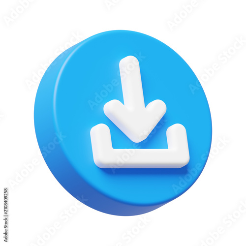 Download Button Icon 3D