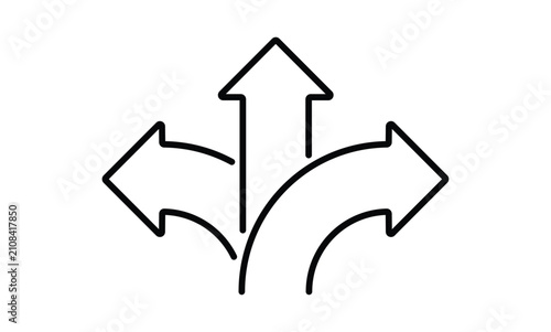 Direction arrow line icon.