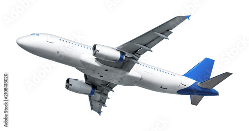 Konstfotografi Typical airplane isolated on transparent background