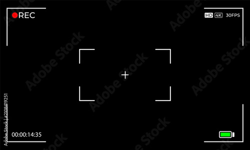 Camera Recording Viewfinder Overlay - Black Background