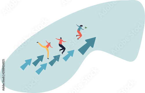 Obraz na płótnie Sustainable growth, long term success or growing business with winning strategy,human life and situation
