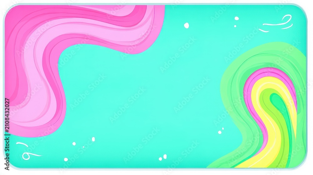 Naklejka premium Abstract vibrant colorful flowing fluid shapes with splash on turquoise background