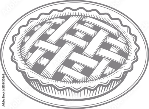 Obraz na plátně Estilo vintage de un delicioso pastel de rejilla en un molde para pastel
