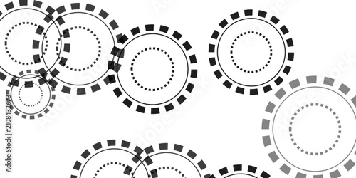 Bild auf Leinwand Abstract conceptual illustration of interconnected circular graphic elements and