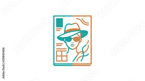 Schilderij op canvas Woman Wearing Sunglasses and Hat.
