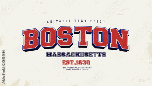 Vintage College Sports Editable Text Effect Typography Template with Retro Varsity Style