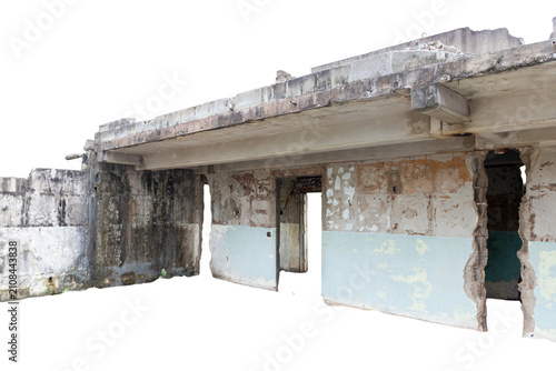 Fotografía Old ruined concrete building structure showing weathered walls and broken archit
