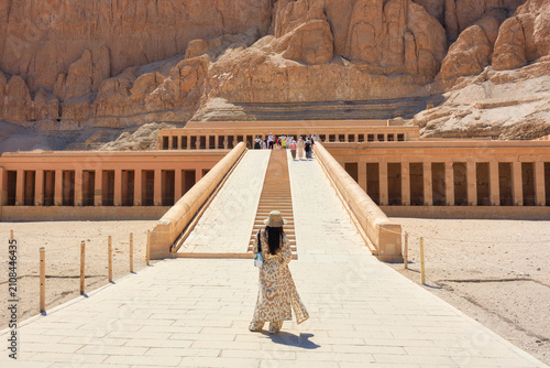 The mortuary temple of Quinn Hatshepsut located opposite the city of Luxor, Egypt.