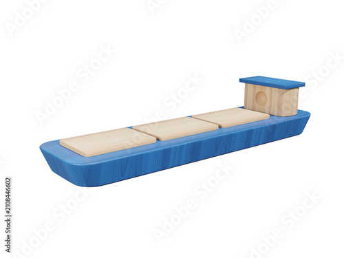 Toy Cargo Ship 3D Illustration
