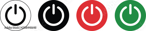 Foto On, off icon set, power switch symbols, toggle control, web interface, user inte