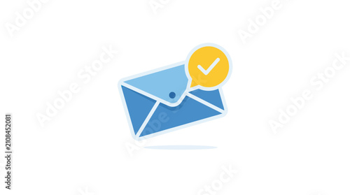 Konstfotografi Email notification icon with checkmark.