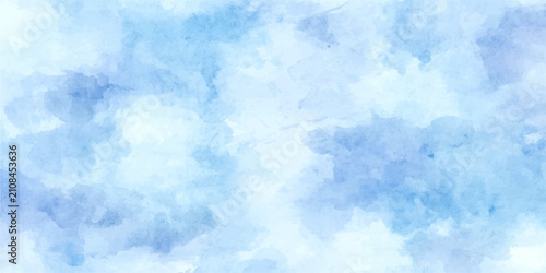 Εκτύπωση καμβά Abstract Watercolor Sky gentle watercolor strokes create a serene, ethereal backdrop of soft blues and whites, mimicking a tranquil sky with a dreamlike quality