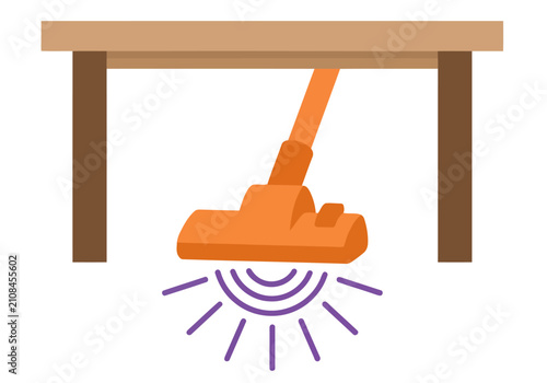 Foto A flat vector illustration depicts a vacuum disrupting concentration