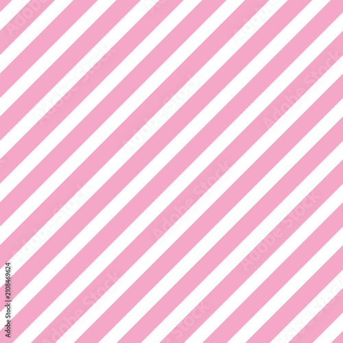 Pink and White Diagonal Stripes Seamless Vector Pattern Background