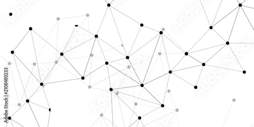Photos Abstract network of interconnected black dots and lines forming geometric patter