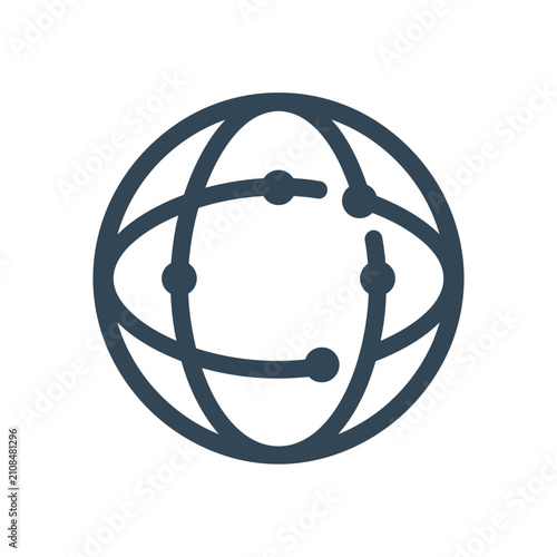 Abstract circular global network connection icon.