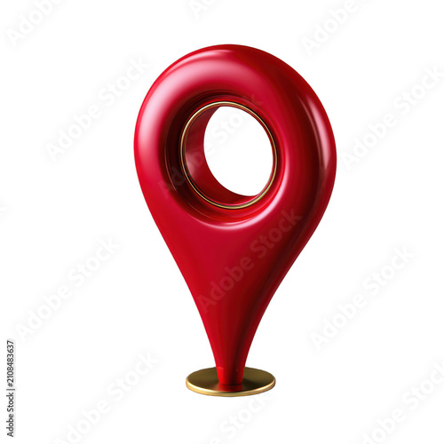 Geolocation pin for navigation, isolated on transparent background