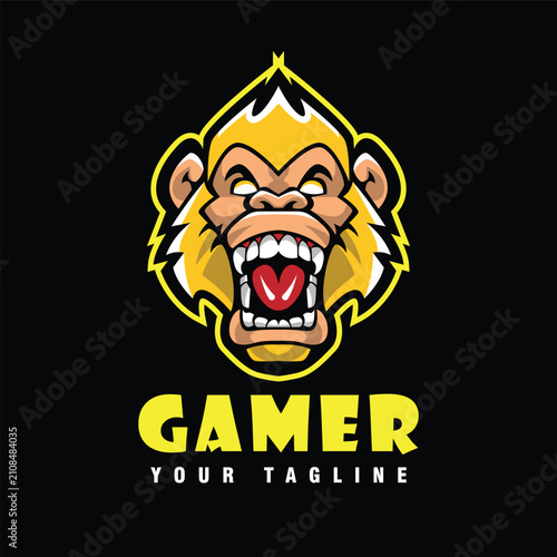 Obraz na plátně Saiyan Monkey Game Logo