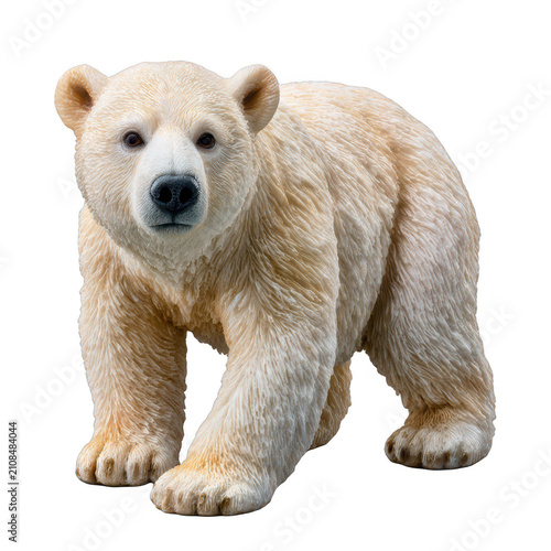 Polar bear figurine, isolated on transparent background