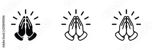 Foto Praying hands icons illustrating faith, religion, gratitude, hope, and spiritual