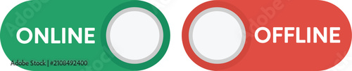 Internet connection, switch icon, online offline status button, on off toggle slider, network control symbol, line and solid graphic design.